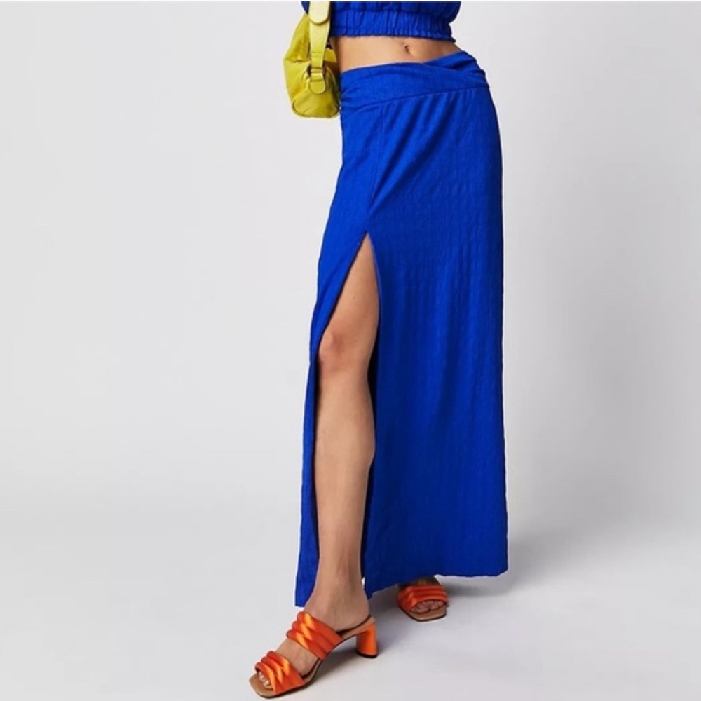 Free People Tovah Skirt Mazarine Royal Blue